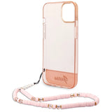 Guess GUHCP14MHGCOHP iPhone 14 Plus 6.7" pink/pink hardcase Translucent Pearl Strap