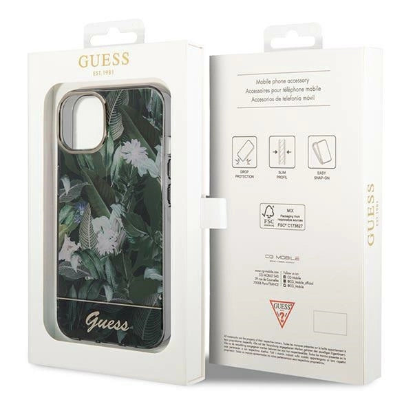 Guess GUHCP14MHGJGHA iPhone 14 Plus 6.7" green/green hardcase Jungle Collection