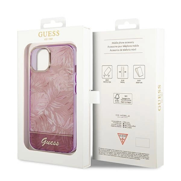 Guess GUHCP14MHGJGHP iPhone 14 Plus 6.7 "pink / pink hardcase Jungle Collection