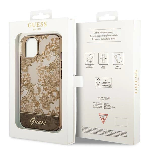 Guess GUHCP14MHGPLHC iPhone 14 Plus 6.7" ocher hardcase Porcelain Collection