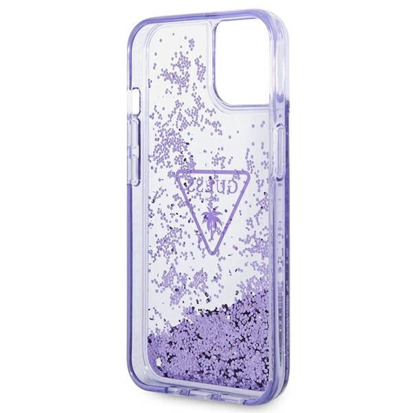 Guess Liquid Glitter Palm Collection æske til iPhone 14 Plus 6.7" - lilla