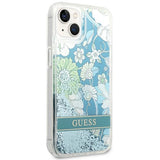 Guess GUHCP14MLFLSN iPhone 14 Plus 6.7 "green / green hardcase Flower Liquid Glitter