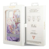 Guess GUHCP14MLFLSU iPhone 14 Plus 6.7 "violet / purple hardcase Flower Liquid Glitter