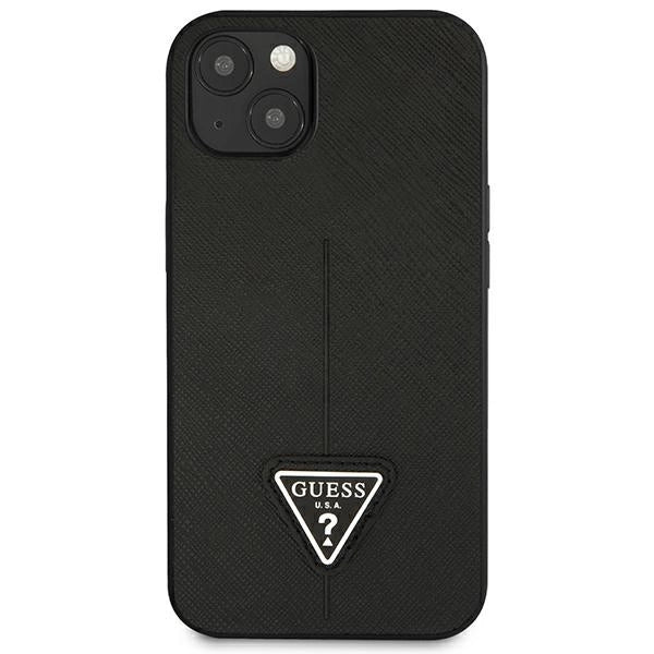 Guess GUHCP14MPSATLK iPhone 14 Plus 6,7 "black / black hardcase SaffianoTriangle Logo