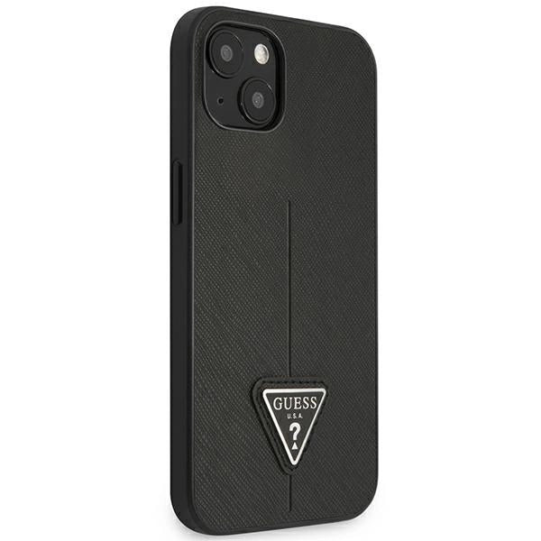 Guess GUHCP14MPSATLK iPhone 14 Plus 6,7 "black / black hardcase SaffianoTriangle Logo