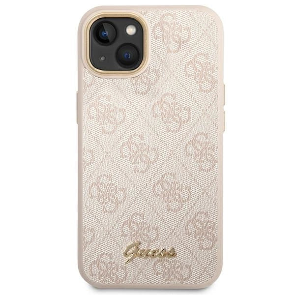 Guess 4G Vintage Gold Logo case for iPhone 14 - pink