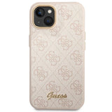 Guess 4G Vintage Gold Logo case for iPhone 14 - pink