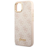 Guess 4G Vintage Gold Logo case for iPhone 14 - pink
