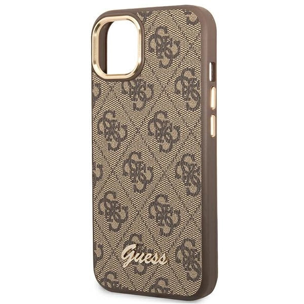 Guess GUHCP14SHG4SHW iPhone 14 6.1" brown/brown hard case 4G Vintage Gold Logo
