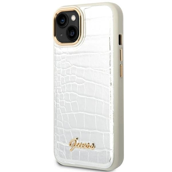 Guess GUHCP14SHGCRHS iPhone 14 6.1 "silver / silver hardcase Croco Collection