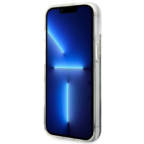 Guess GUHCP14SLFLSB iPhone 14 6.1 "blue / blue hardcase Flower Liquid Glitter