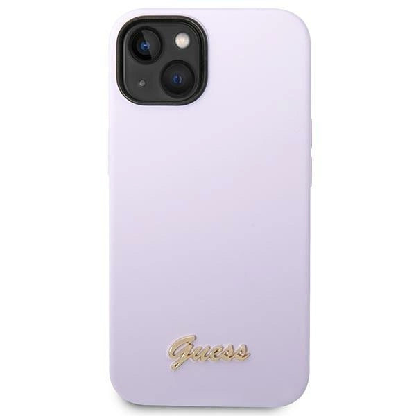 Guess GUHCP14SSLSMU iPhone 14 6.1" purple/purple hard case Silicone Vintage Gold Logo