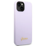 Guess GUHCP14SSLSMU iPhone 14 6.1" purple/purple hard case Silicone Vintage Gold Logo