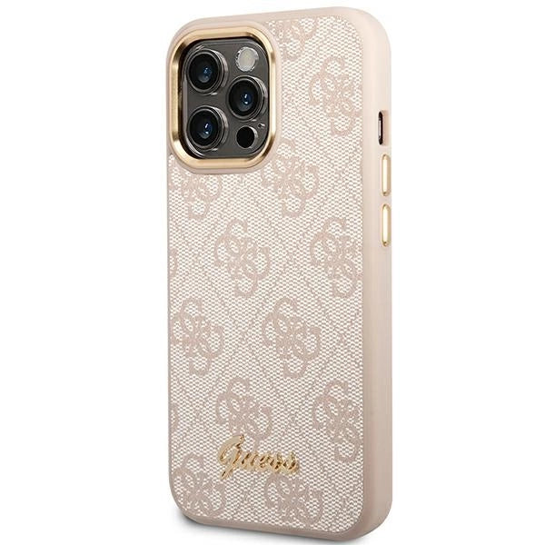 Guess 4G Vintage Gold Logo case for iPhone 14 Pro Max - pink