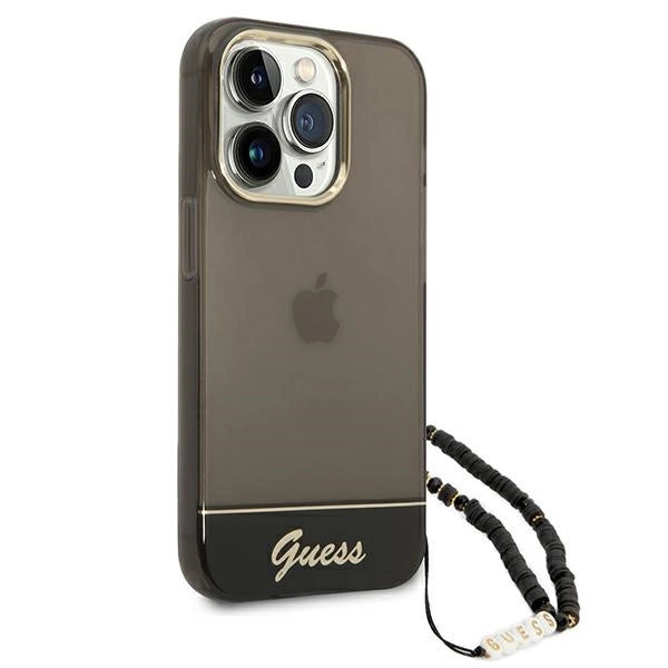 Guess GUHCP14XHGCOHK iPhone 14 Pro Max 6,7 "black / black hardcase Translucent Pearl Strap