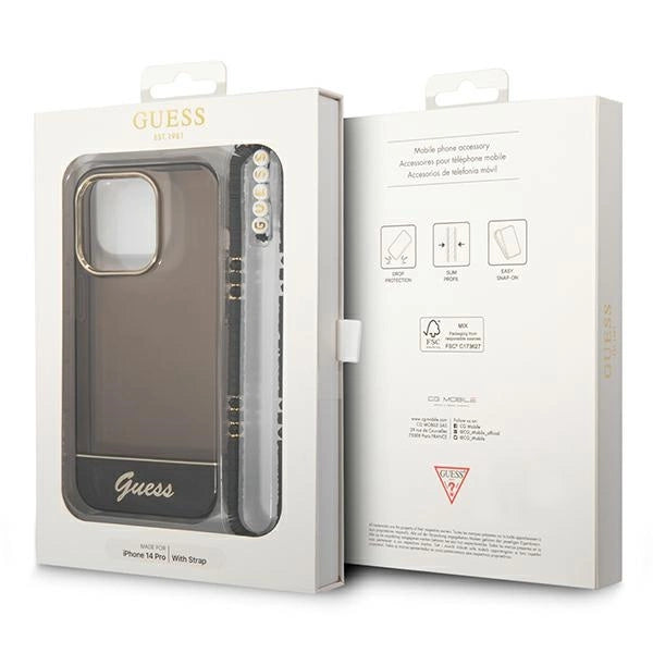 Guess GUHCP14XHGCOHK iPhone 14 Pro Max 6,7 "black / black hardcase Translucent Pearl Strap