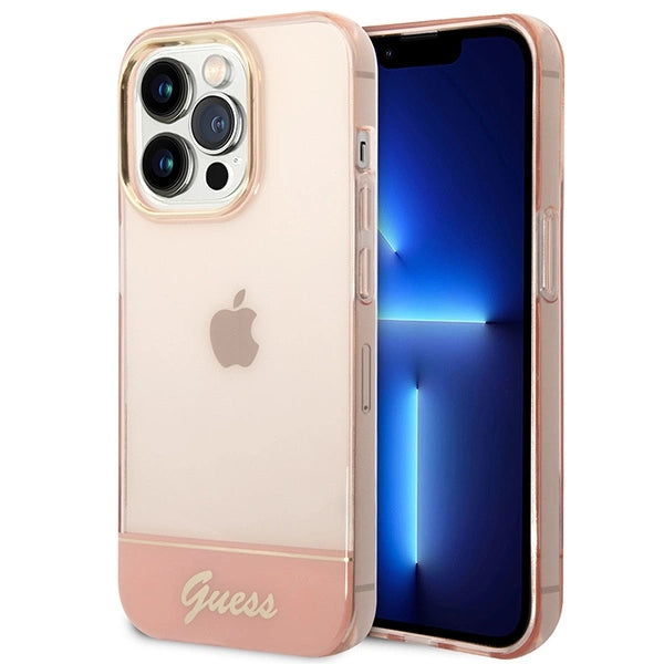 Guess Translucent iPhone 14 Pro Max 6.7" Case - Pink