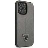 Guess GUHCP14XPSATLG iPhone 14 Pro Max 6.7 "silver / silver hardcase SaffianoTriangle Logo