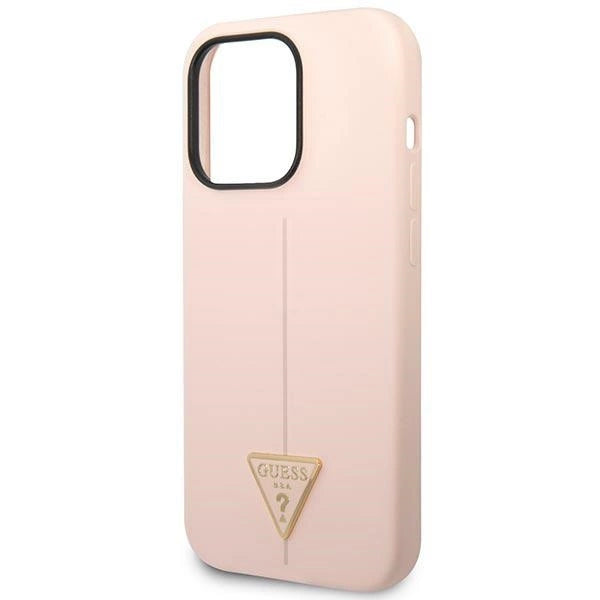 Guess GUHCP14XSLTGP iPhone 14 Pro Max 6.7" pink/pink hardcase Silicone Triangle