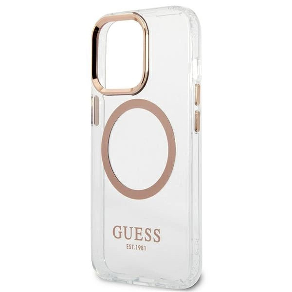 Guess GUHMP13XHTRMD iPhone 13 Pro Max 6.7 "gold / gold hard case Metal Outline Magsafe
