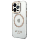 Guess GUHMP14LHTRMD iPhone 14 Pro 6.1 "gold / gold hard case Metal Outline Magsafe