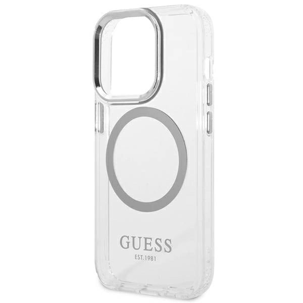 Guess GUHMP14LHTRMS iPhone 14 Pro 6.1" silver/silver hard case Metal Outline Magsafe
