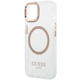 Guess GUHMP14MHTRMD iPhone 14 Plus 6.7 "guld / guld hard case Metal Outline Magsafe