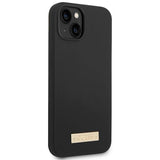 Guess GUHMP14MSBPLK iPhone 14 Plus 6.7" black/black hard case Silicone Logo Plate MagSafe