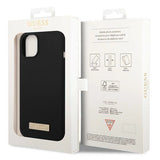 Guess GUHMP14MSBPLK iPhone 14 Plus 6.7" black/black hard case Silicone Logo Plate MagSafe