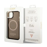 Guess GUHMP14SHTCMK iPhone 14 6.1" black/black hard case Gold Outline Translucent MagSafe