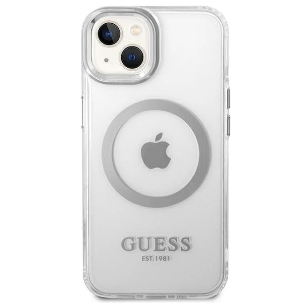 Guess GUHMP14SHTRMS iPhone 14 6.1" sølv/sølv hårdkasse Metal Outline Magsafe