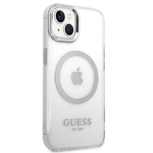 Guess GUHMP14SHTRMS iPhone 14 6.1" sølv/sølv hårdkasse Metal Outline Magsafe