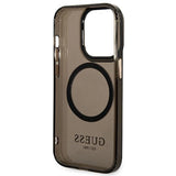 Guess GUHMP14XHTCMK iPhone 14 Pro Max 6.7" black/black hard case Gold Outline Translucent MagSafe