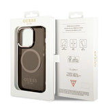 Guess GUHMP14XHTCMK iPhone 14 Pro Max 6.7" black/black hard case Gold Outline Translucent MagSafe