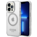 Guess GUHMP14XHTRMS iPhone 14 Pro Max 6.7" sølv/sølv hard case Metal Outline Magsafe