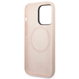 Guess GUHMP14XSBPLP iPhone 14 Pro Max 6,7" pink/pink hårdkasse Silikon Logo Plade MagSafe