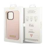 Guess GUHMP14XSBPLP iPhone 14 Pro Max 6,7" pink/pink hårdkasse Silikon Logo Plade MagSafe
