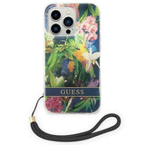 Guess GUOHCP14LHFLSB iPhone 14 Pro 6.1 "blue / blue hardcase Flower Strap