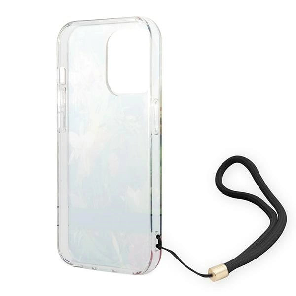 Guess GUOHCP14LHFLSB iPhone 14 Pro 6.1 "blue / blue hardcase Flower Strap