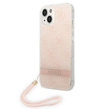 Guess GUOHCP14MH4STP iPhone 14 Plus 6.7 " pink / pink hardcase 4G Print Strap