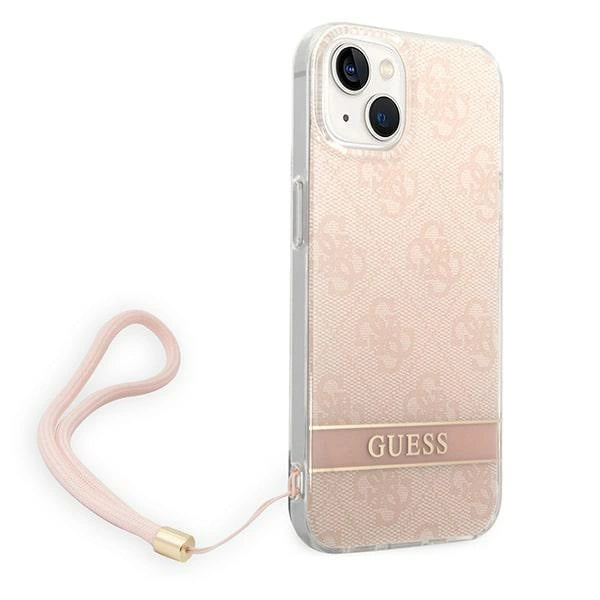 Guess GUOHCP14MH4STP iPhone 14 Plus 6.7 " pink / pink hardcase 4G Print Strap