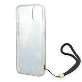 Guess GUOHCP14MHFLSB iPhone 14 Plus 6.7 "blue / blue hardcase Flower Strap