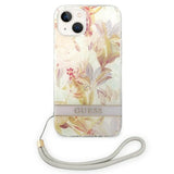 Guess GUOHCP14MHFLSU iPhone 14 Plus 6.7 "purple / purple hardcase Flower Strap