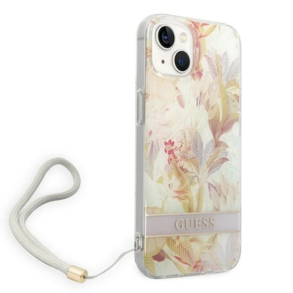 Guess GUOHCP14MHFLSU iPhone 14 Plus 6.7 "purple / purple hardcase Flower Strap