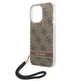 Guess GUOHCP14XH4STW iPhone 14 Pro Max 6.7 "brun / brun hardcase 4G Print Strap