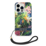 Guess GUOHCP14XHFLSB iPhone 14 Pro Max 6.7 "blue / blue hardcase Flower Strap