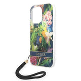 Guess GUOHCP14XHFLSB iPhone 14 Pro Max 6.7 "blue / blue hardcase Flower Strap