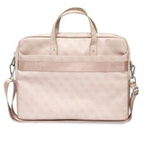 Guess Saffiano 4G Triangle Logo taske til en 16'' laptop - pink