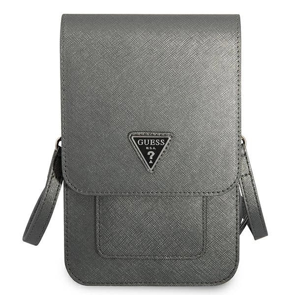 Guess Handbag GUWBSATMGR gray / gray Saffiano Triangle