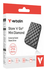 Verbatim Store 'n' Go Mini Diamond 512 GB USB Type-C 3.2 Gen 2 (3.1 Gen 2) Sort